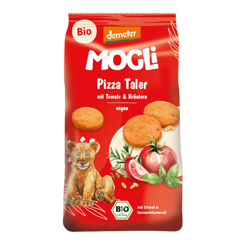 Mogli BIO Pizza krekry s rajčaty a bylinkami s certifikací Demeter