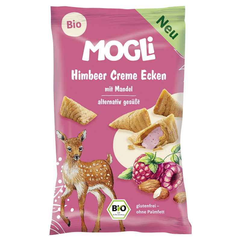 MOGLI Plněné malinové taštičky 3r+ BIO 30 g