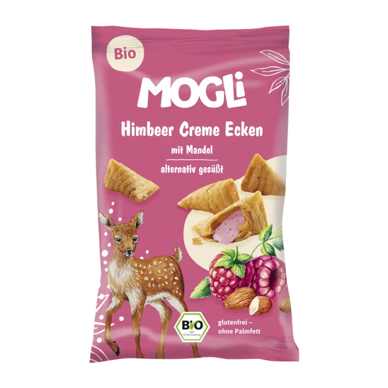 MOGLI Plněné malinové taštičky 3r+ BIO 30 g
