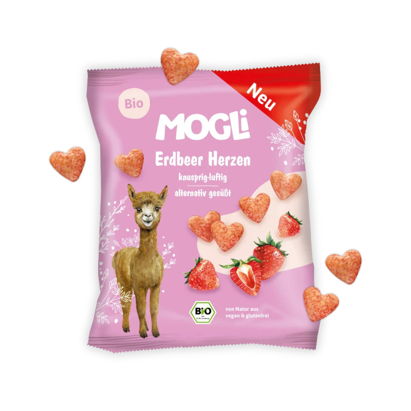 Mogli BIO Jahodová křupavá srdíčka