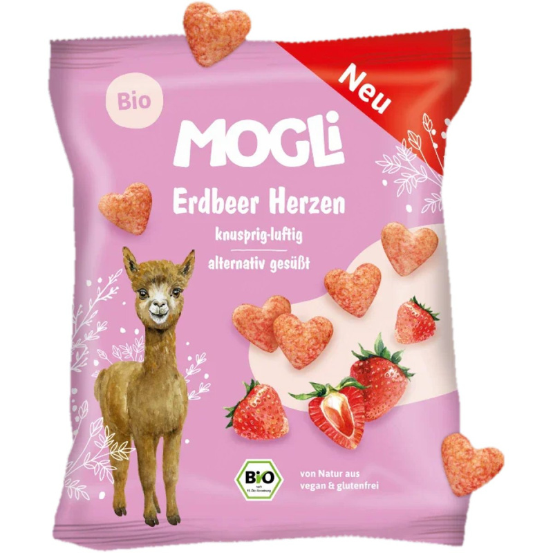 Mogli BIO Jahodová křupavá srdíčka