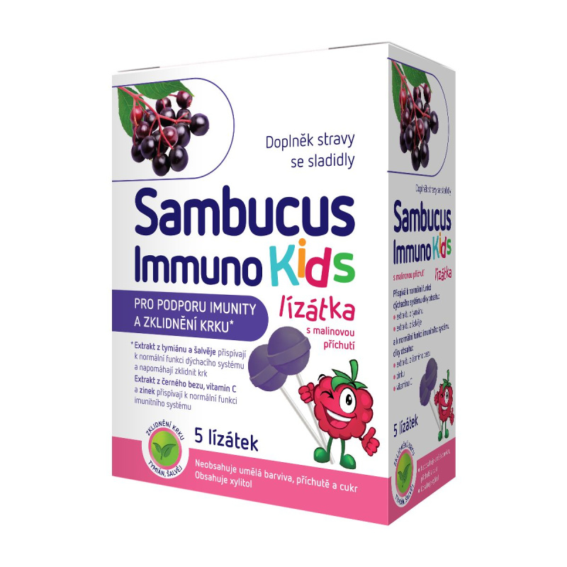 SAMBUCUS IMMUNO Kids lízátka 5 ks