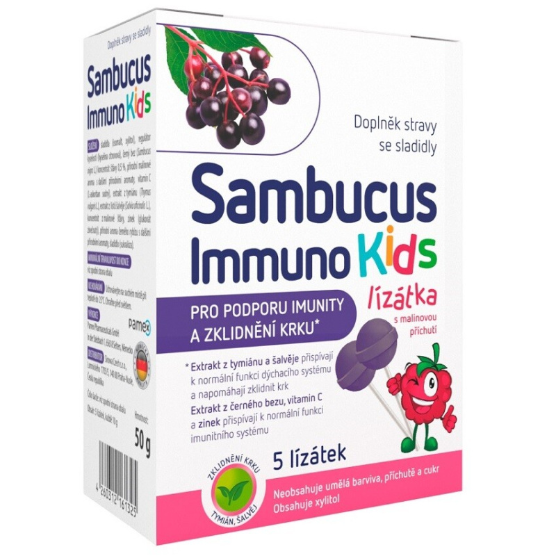 SAMBUCUS IMMUNO Kids lízátka 5 ks