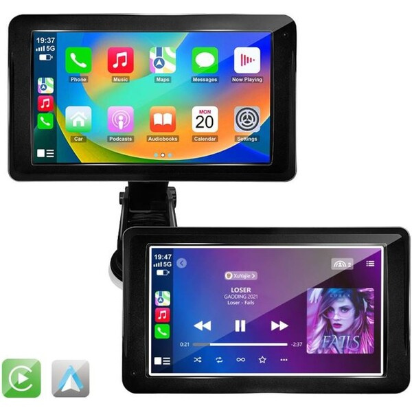 Technaxx CarPlay&Android Auto 7" dotykový bezdrátový displej Černá