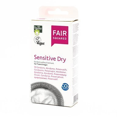 Fair Squared Kondom Sensitive Dry - veganské a fair trade, 10 ks