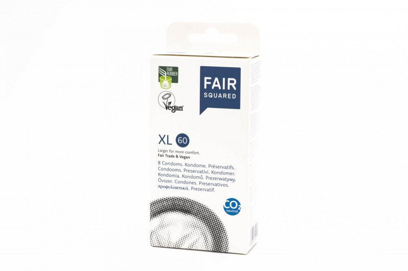 Fair Squared Kondom XL 60 - veganské a fair trade, 8 ks