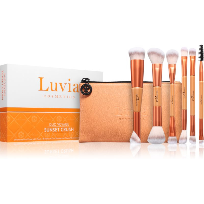 Luvia Cosmetics Duo Voyage sada štětců s pouzdrem Sunset Crush 7 ks
