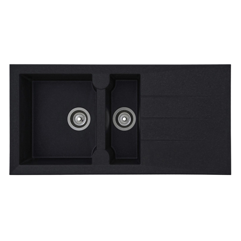 Respekta Granitový dřez Alineo titanově černý 100 x 50 cm