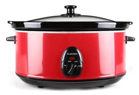 Pomalý hrnec Klarstein Bristol 65 / 6,5 l / 300 W / otočný regulátor / 2 stupně teploty / červená Varianta: ivi1