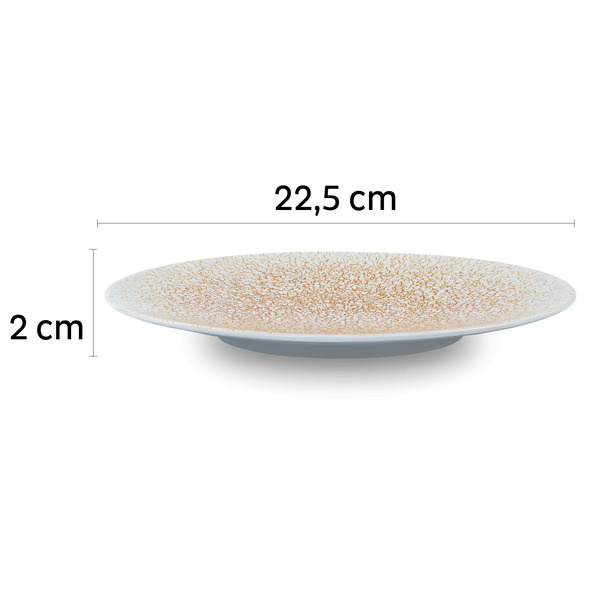 Porcelánový magnetický talíř Silwy - malý, 2 ks, meruňka