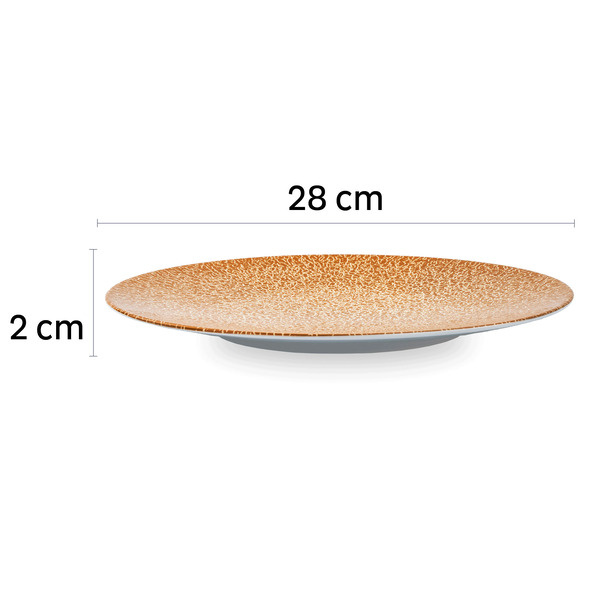 Porcelánový magnetický talíř Silwy - jídelní, 2 ks, meruňka