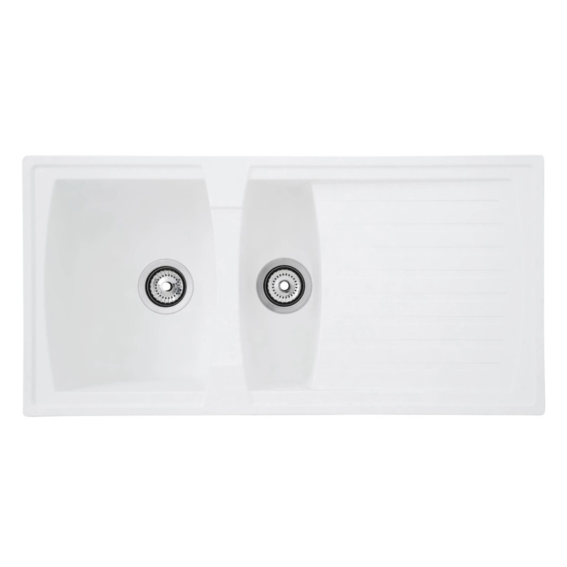 Respekta Kuchyňský dřez Mineralite Boston bílý 100 x 50 cm