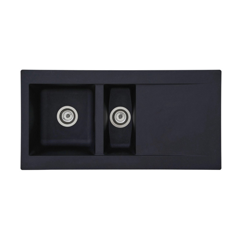 Respekta Kuchyňský dřez Mineralite Denver černý 100 x 50 cm