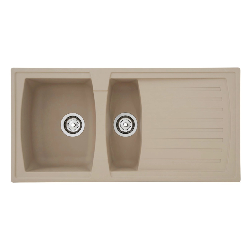 Respekta Kuchyňský dřez Mineralite Boston pískově béžový 100 x 50 cm