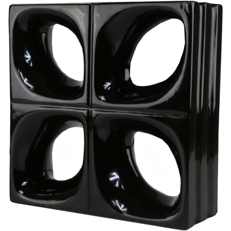 Fuchs Design Keramická luxfera Style'n Art Deko Daisy černá, 24 x 24 x 8 cm