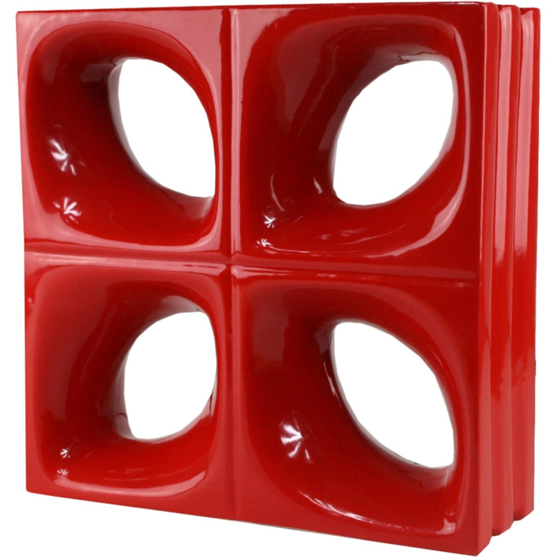 Fuchs Design Keramická luxfera Style'n Art Deko Daisy červená, 24 x 24 x 8 cm