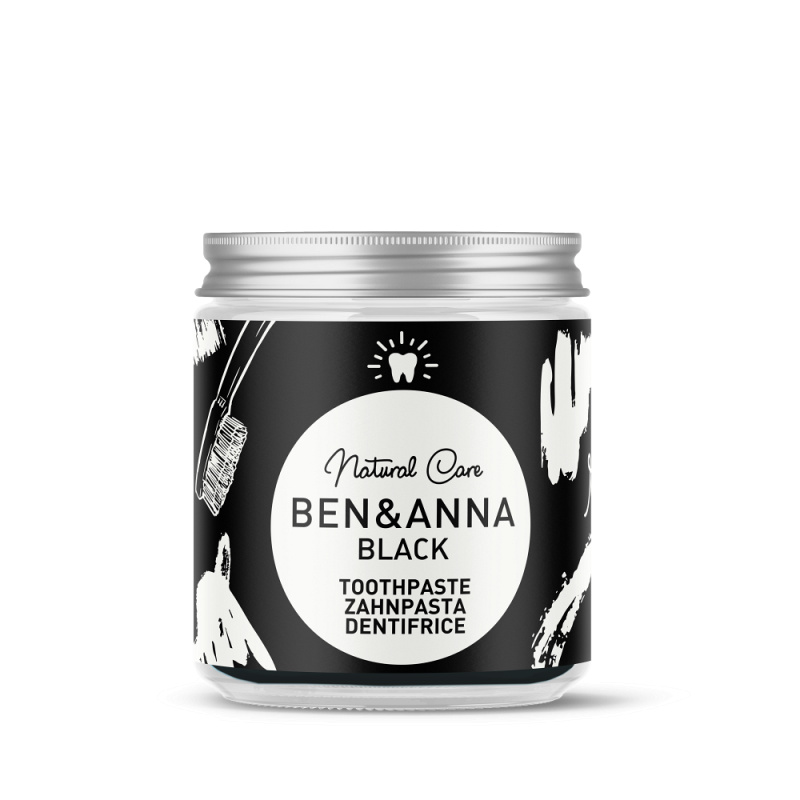 Ben & Anna Zubní pasta pro bělení zubů s aktivním uhlím - bez obsahu fluoridu, 100 ml