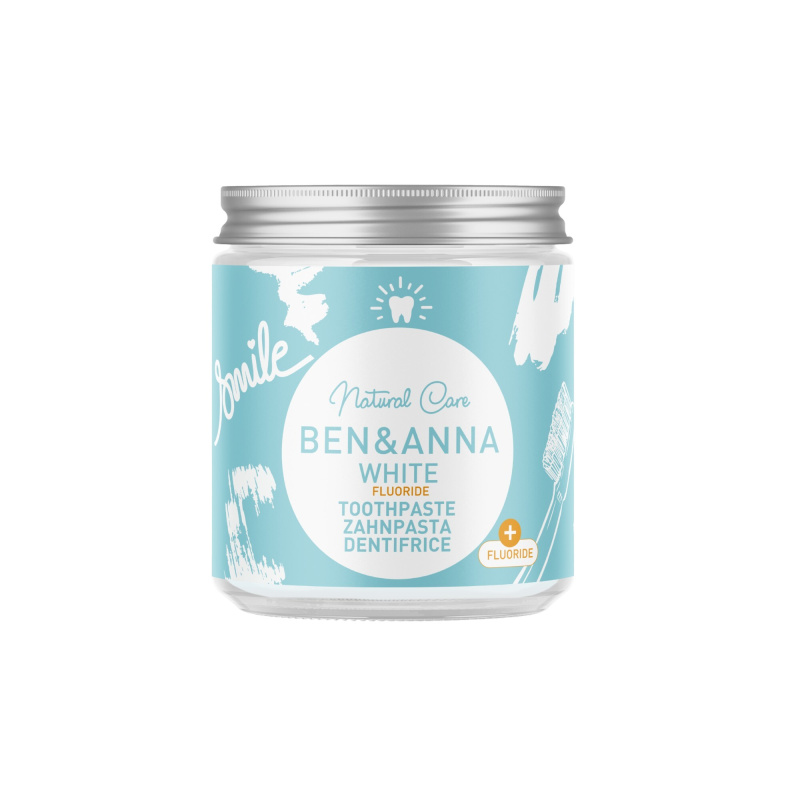 Ben & Anna Bělicí zubní pasta s fluoridem - s heřmánkem a šalvějí, 100 ml