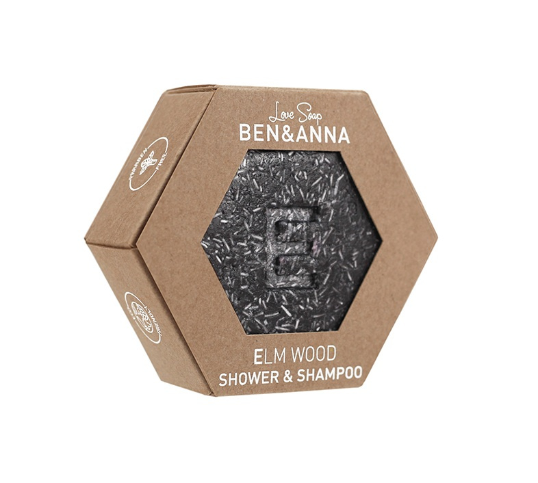 Ben & Anna Vyživující tuhý šampon na vlasy i tělo 2v1 - Jilmové dřevo, 60 g