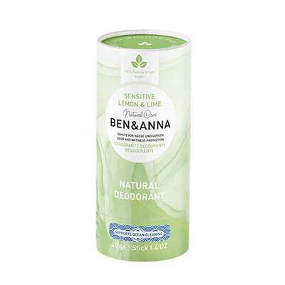 Ben & Anna Tuhý deodorant Sensitive - Citrón a limetka, 40 g