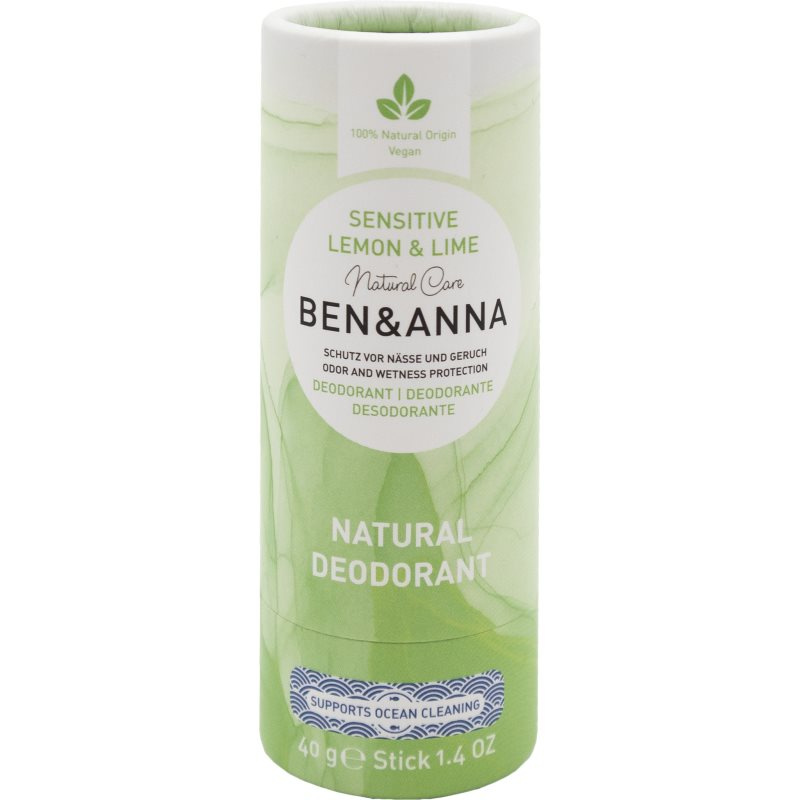 Ben & Anna Tuhý deodorant Sensitive - Citrón a limetka, 40 g