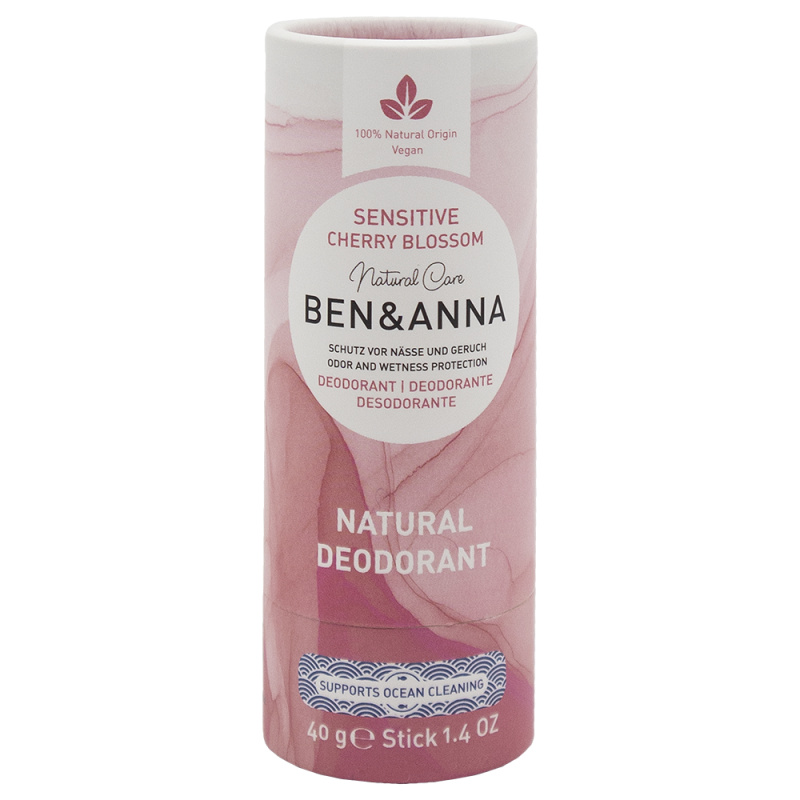 Ben & Anna Tuhý deodorant Sensitive Třešňový květ - bez obsahu jedlé sody, 40 g