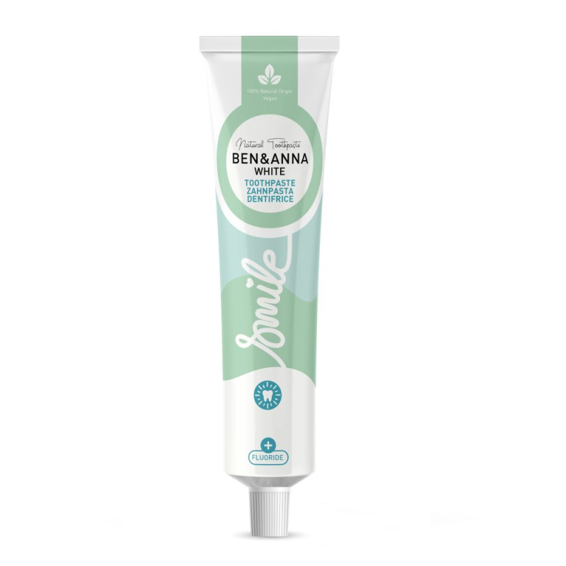 BEN&ANNA Toothpaste White přírodní zubní pasta s fluoridem 75 ml