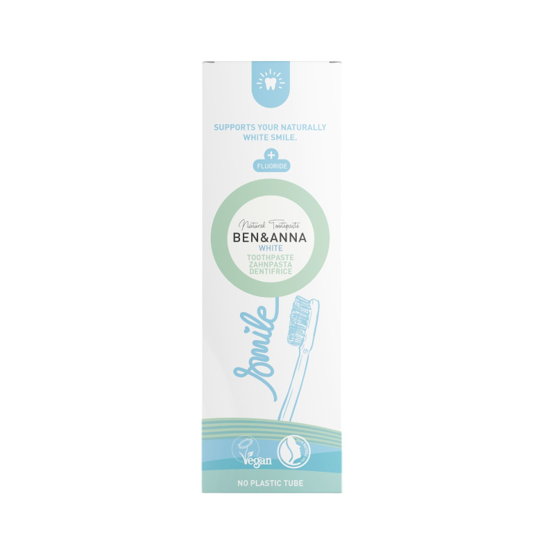 BEN&ANNA Toothpaste White přírodní zubní pasta s fluoridem 75 ml