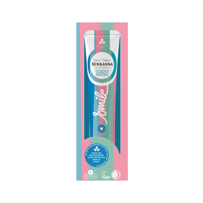 Ben & Anna Zubní pasta s fluoridem - s kokosovým olejem, 75 ml