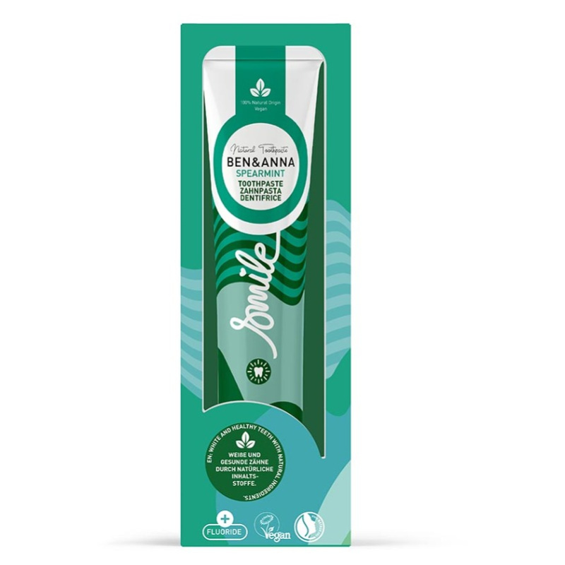 Ben & Anna Zubní pasta s fluoridem - Spearmint - se svěží mátou, 75 ml