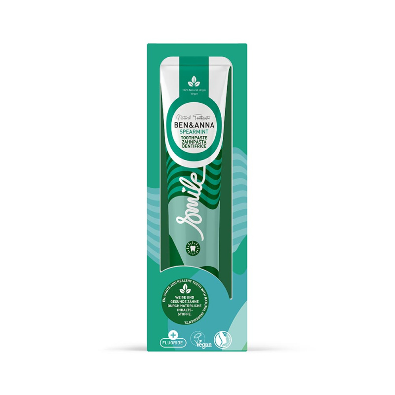 Ben & Anna Zubní pasta s fluoridem - Spearmint - se svěží mátou, 75 ml