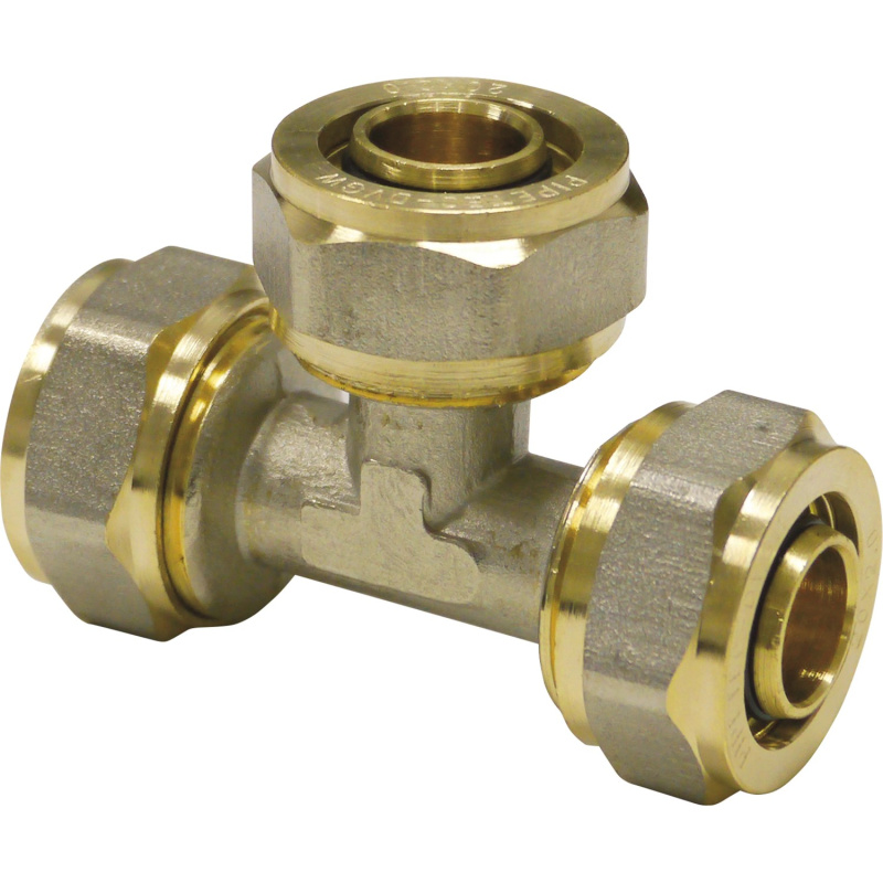 PIPETEC Závitový T-kus zvětšený centr.vývod SFT162016 měděný, 16x2 - 20x2 - 16x2