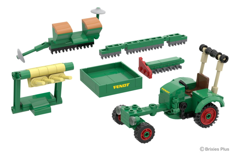 Brixies Plus - Historický traktor Fendt GT s příslušenstvím 1:32