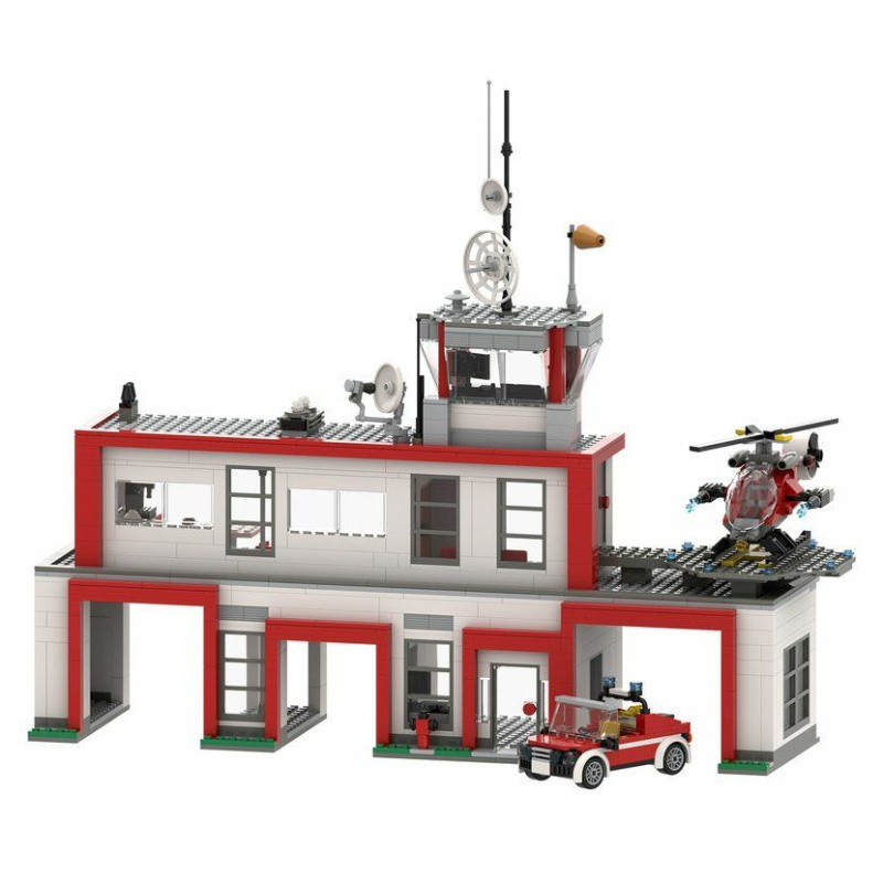 BRIXIES Plus 222.402 Hasičská stanice s vrtulníkem a vozidlem, 985 k