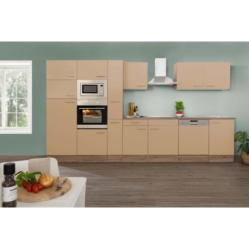 Respekta Kuchyně Oliver cappuccino/dub 370 cm - Bez el. přístrojů