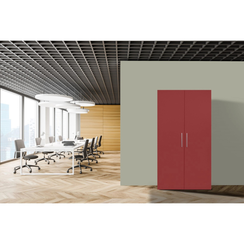 Respekta Skříňová kuchyně Peter červená/bílá 193 x 104 x 67 cm-nrz.d/ledn./mikr.