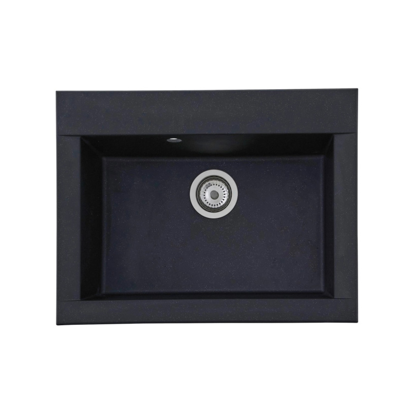 Respekta Kuchyňský dřez Mineralite Ohio černý 66 x 50 cm