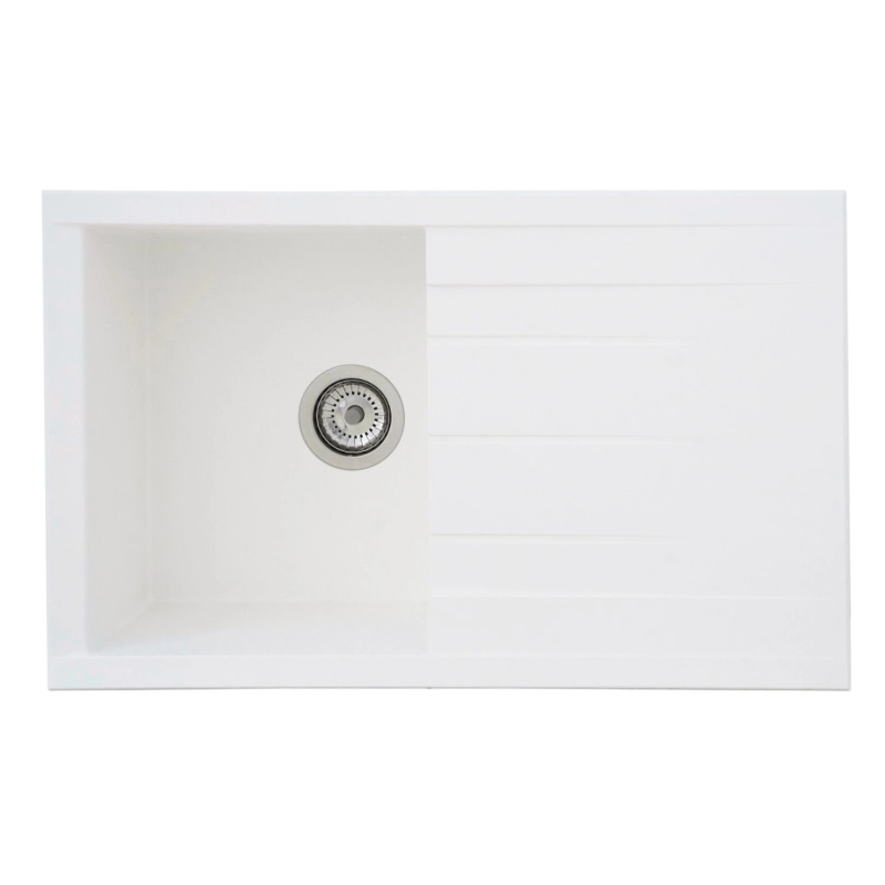 Respekta Kuchyňský dřez Mineralite Houston bílý 80 x 50 cm