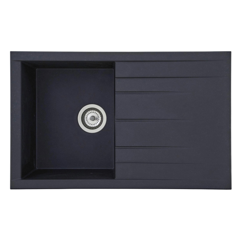 Respekta Kuchyňský dřez Mineralite Houston černý 80 x 50 cm