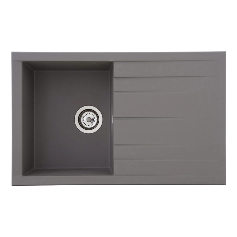 Respekta Kuchyňský dřez Mineralite Houston betonově šedý 80 x 50 cm
