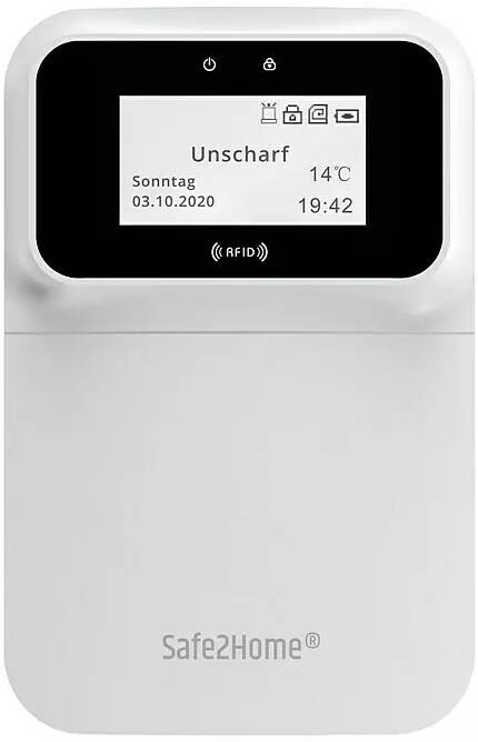 Ovládací panel zabezpečovacího systému Safe2Home SP110 / 2 x RFID čip / bílá Varianta: ivi0