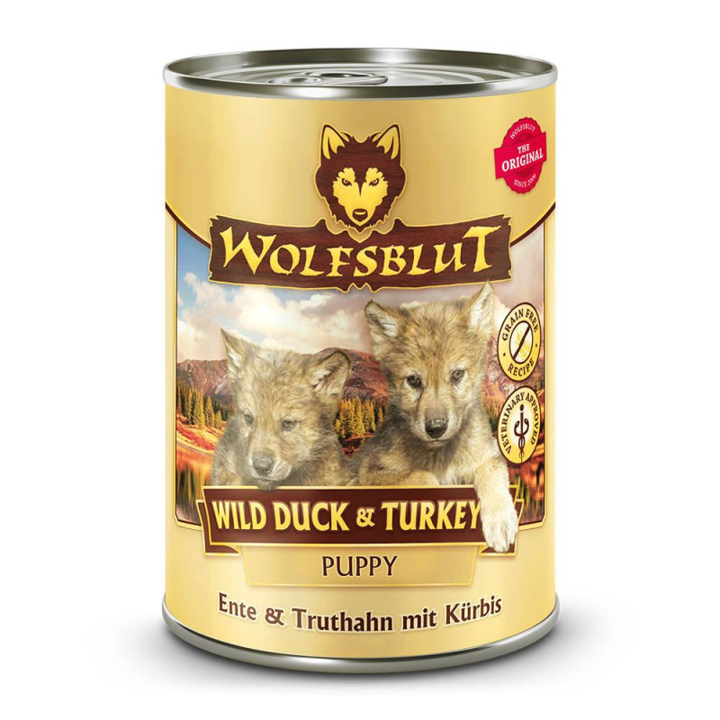 Wolfsblut konz. Wild Duck & Turkey Puppy 395g - kachna a krůta