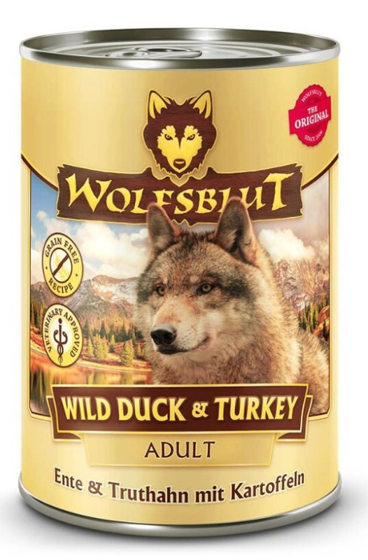 Wolfsblut konz. Wild Duck & Turkey Adult 395g - kachna a krůta