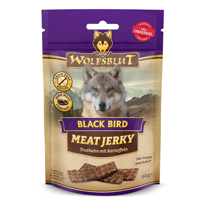 Wolfsblut Jerky Black Bird 80g - krůta