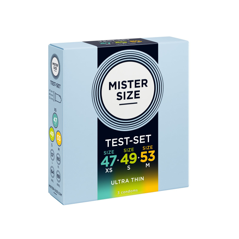 Shunga Pure Feel - Testovací balíček Slim - Kondomy 47, 49, 53 mm - 3 kusy