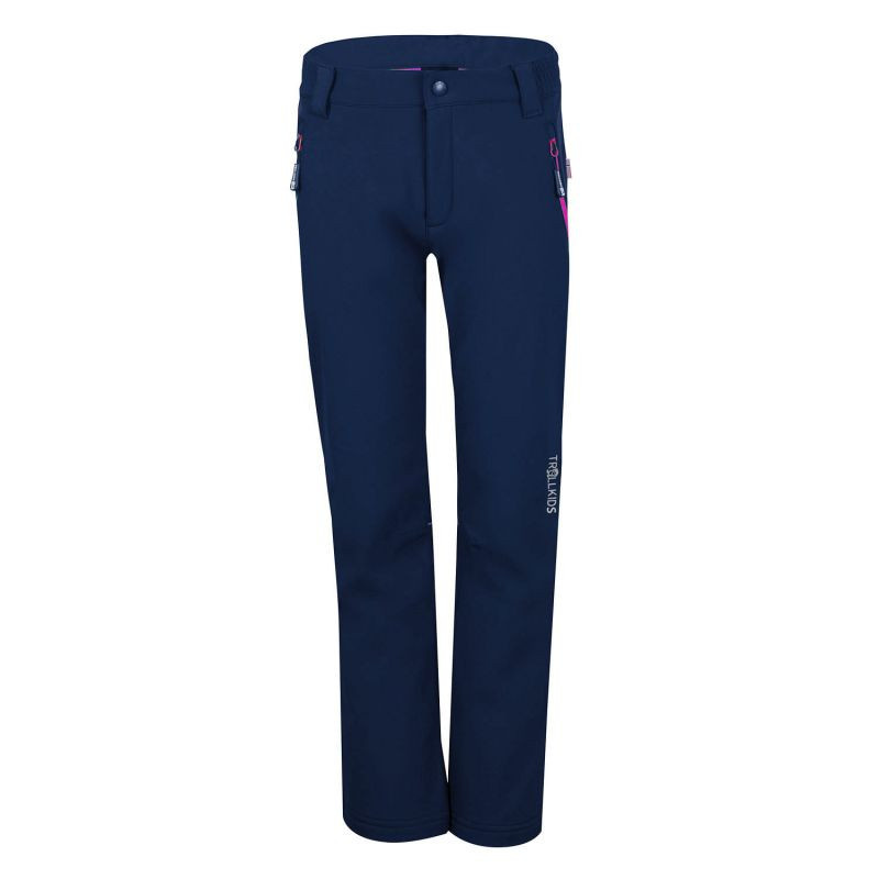 Dívčí/chlapecké kalhoty Trollkids Kids Fjell Softshell Pant navy blue (117-114) 122