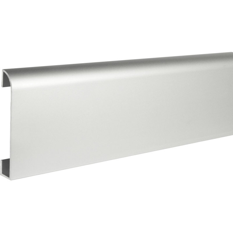 Fuchs Design Hliníkový sokl - kabelový kanál, stříbrný matný, 7 x 250 cm