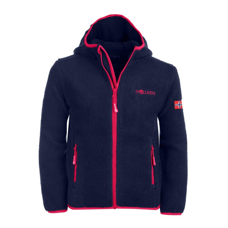 Trollkids Dívčí fleecová bunda Mandal s kapucí pro dívky tmavě modrá (358-114) 164
