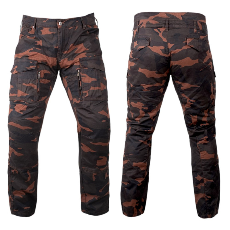 Pánské moto kalhoty BOS Cargo D Brown Camo 38