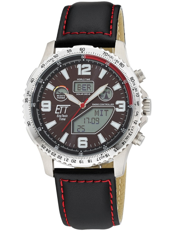 ETT Eco Tech Time EGT-11718-22L Radio-controlled Solar Drive Professional Chronograph Titan 45mm 10ATM